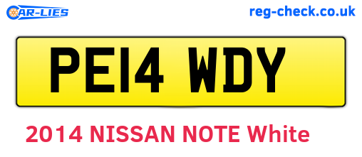PE14WDY are the vehicle registration plates.