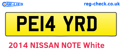 PE14YRD are the vehicle registration plates.