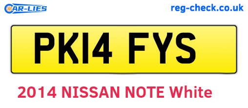 PK14FYS are the vehicle registration plates.
