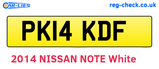 PK14KDF are the vehicle registration plates.