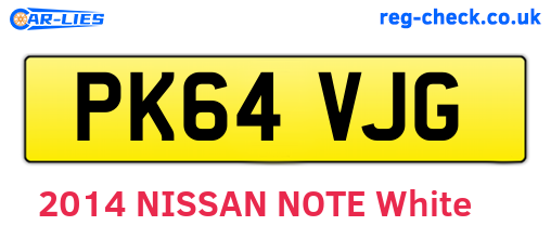 PK64VJG are the vehicle registration plates.
