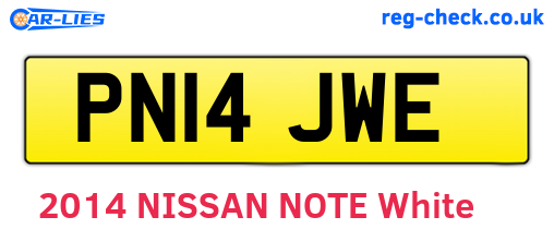PN14JWE are the vehicle registration plates.