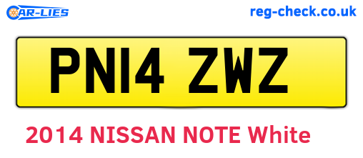 PN14ZWZ are the vehicle registration plates.