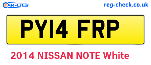 PY14FRP are the vehicle registration plates.