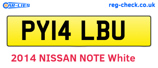 PY14LBU are the vehicle registration plates.