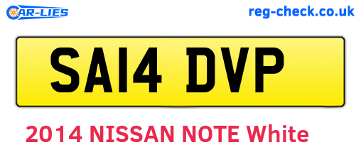 SA14DVP are the vehicle registration plates.