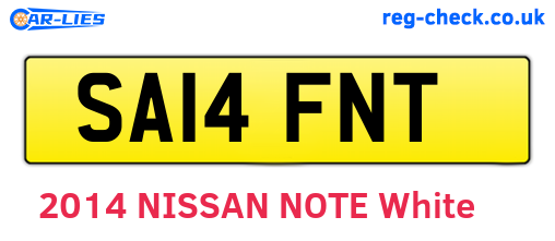 SA14FNT are the vehicle registration plates.