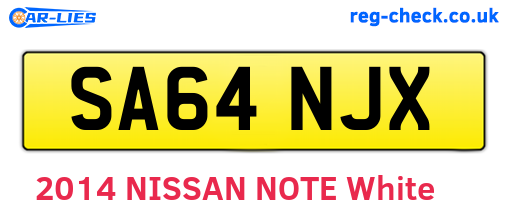 SA64NJX are the vehicle registration plates.