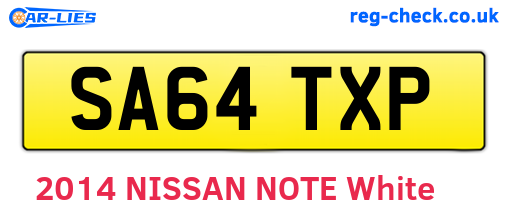 SA64TXP are the vehicle registration plates.