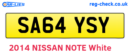SA64YSY are the vehicle registration plates.