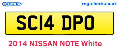 SC14DPO are the vehicle registration plates.