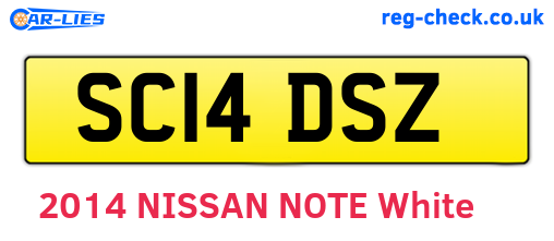 SC14DSZ are the vehicle registration plates.