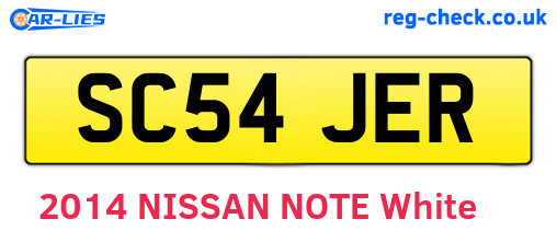 SC54JER are the vehicle registration plates.