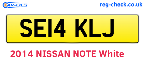SE14KLJ are the vehicle registration plates.