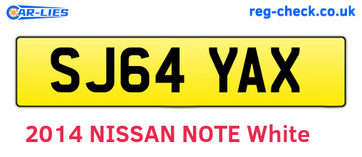 SJ64YAX are the vehicle registration plates.