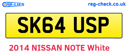 SK64USP are the vehicle registration plates.