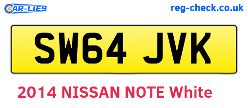 SW64JVK are the vehicle registration plates.