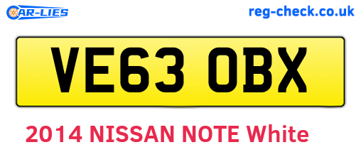 VE63OBX are the vehicle registration plates.