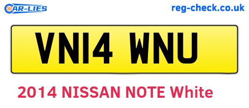 VN14WNU are the vehicle registration plates.