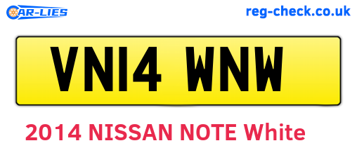 VN14WNW are the vehicle registration plates.