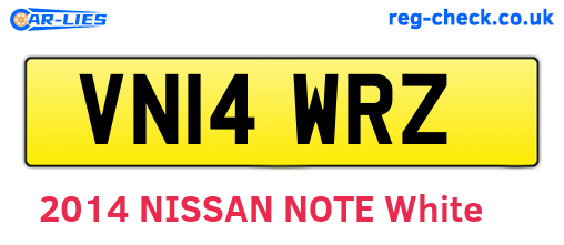 VN14WRZ are the vehicle registration plates.