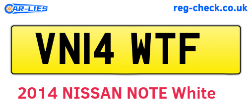 VN14WTF are the vehicle registration plates.