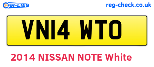 VN14WTO are the vehicle registration plates.
