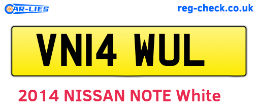 VN14WUL are the vehicle registration plates.