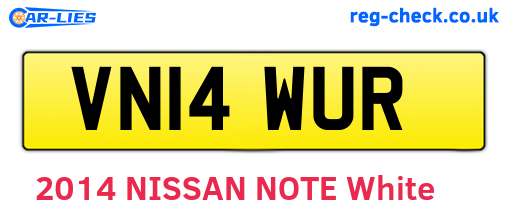 VN14WUR are the vehicle registration plates.
