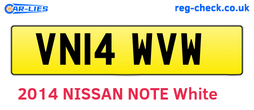 VN14WVW are the vehicle registration plates.