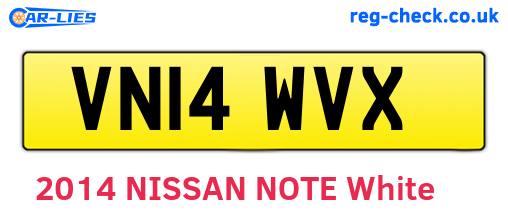VN14WVX are the vehicle registration plates.
