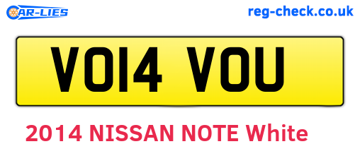 VO14VOU are the vehicle registration plates.