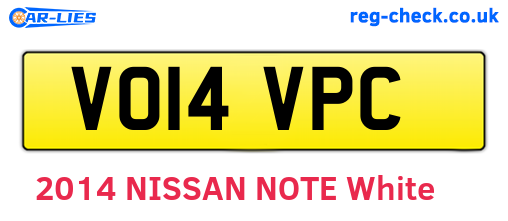VO14VPC are the vehicle registration plates.