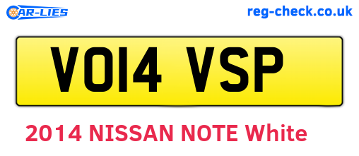 VO14VSP are the vehicle registration plates.