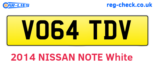 VO64TDV are the vehicle registration plates.