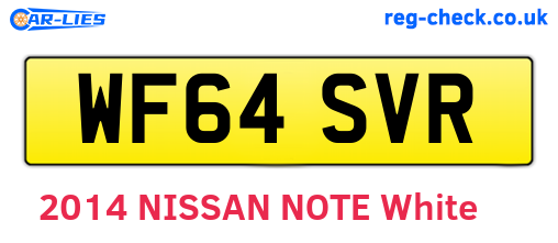 WF64SVR are the vehicle registration plates.