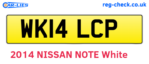WK14LCP are the vehicle registration plates.