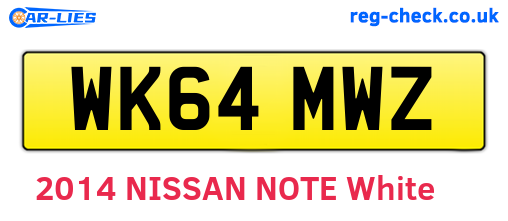 WK64MWZ are the vehicle registration plates.