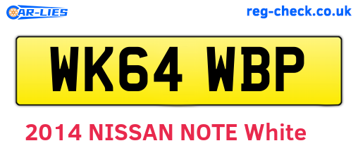 WK64WBP are the vehicle registration plates.