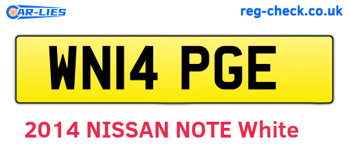 WN14PGE are the vehicle registration plates.