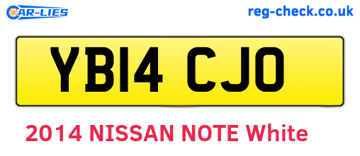 YB14CJO are the vehicle registration plates.