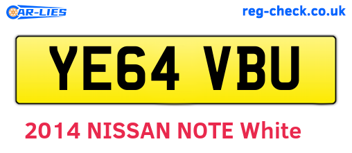 YE64VBU are the vehicle registration plates.