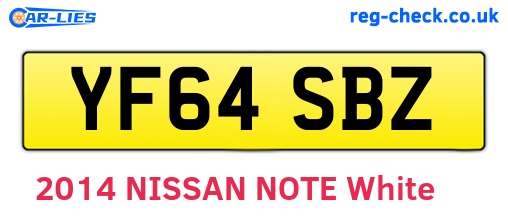 YF64SBZ are the vehicle registration plates.