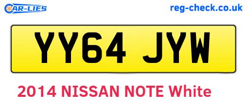 YY64JYW are the vehicle registration plates.