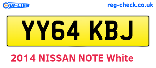 YY64KBJ are the vehicle registration plates.