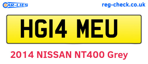 HG14MEU are the vehicle registration plates.