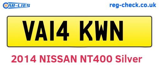 VA14KWN are the vehicle registration plates.