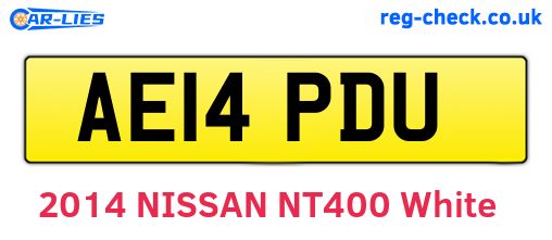 AE14PDU are the vehicle registration plates.