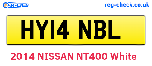HY14NBL are the vehicle registration plates.