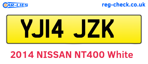 YJ14JZK are the vehicle registration plates.